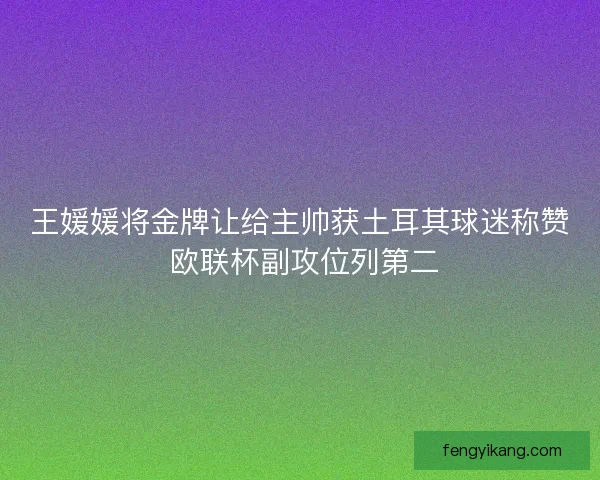 王媛媛将金牌让给主帅获土耳其球迷称赞 欧联杯副攻位列第二